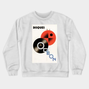 MUSIC DISQUES ODEON RECORDS Retro Art Deco Style Advertisement Crewneck Sweatshirt